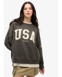 Superdry - & Co Athletic Essentials Relaxed Crew Sweatshirt - Lyst
