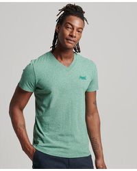 Superdry - Organic Cotton Essential Logo V Neck T-Shirt Bright Grit - Lyst