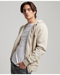 Superdry - Essential Borg Lined Zip Hoodie Pelican Marl - Lyst
