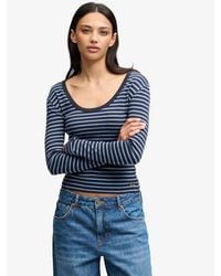 Superdry - & Co Athletic Essentials Striped Long Sleeve Top - Lyst