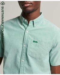 Superdry - Organic Cotton Vintage Oxford Short Sleeve Shirt Green / Botanical Green - Lyst