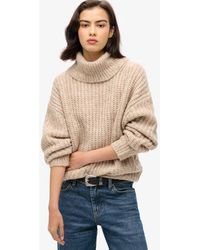 Superdry - & Co Brushed Rib Slouch Neck Jumper - Lyst