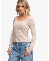 Superdry - & Co Athletic Essentials Striped Long Sleeve Top - Lyst