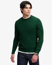 Superdry - & Co Cotton Cable Knit Crew Jumper - Lyst