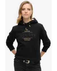 Superdry - Sweat à capuche et logo métallisé luxe - Lyst