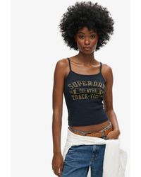 Superdry - & Co Athletic College Graphic Rib Cami Top - Lyst