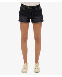 Superdry - Mid Rise Denim Hot Shorts - Lyst