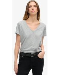 Superdry - T-shirt col v brodé et flammé - Lyst