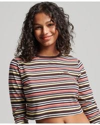 Superdry - Organic Cotton Vintage Stripe Crop Long Sleeve Top - Lyst