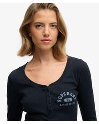 Superdry - & Co Athletic Button Down Long Sleeve Top - Lyst