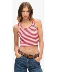 Superdry - & Co Organic Cotton Vintage Ribbed Crop Vest Top - Lyst