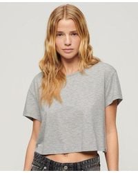 Superdry - Ladies Classic Slouchy Cropped T-shirt - Lyst