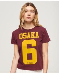Superdry - Dames t-shirt à imprimé floqué 90's osaka 6 - Lyst