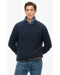 Superdry - Cotton Classic Cable Knit Crew Jumper - Lyst