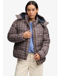 Superdry - & Co Premium Printed Check Puffer Jacket - Lyst