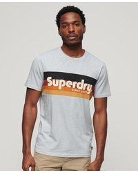 Superdry - Cali Striped Logo T-shirt - Lyst