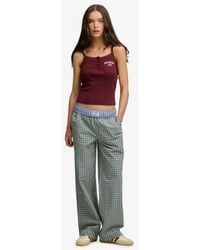 Superdry - & Co Mini Check Cotton Trousers - Lyst