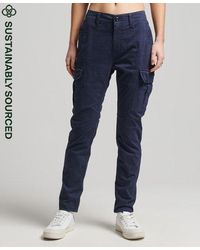 Superdry Organic Cotton Slim Cargo Trousers - Blue
