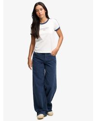 Superdry - & Co Mid Rise baggy Corduroy Trousers - Lyst