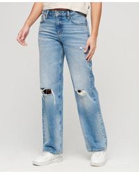 Superdry - Organic Cotton Mid Rise Wide Leg Jeans - Lyst