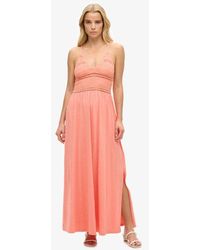 Superdry - Jersey Maxi-jurk Met Kant - Lyst