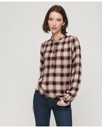 Superdry - Long Sleeve Check Blouse - Lyst