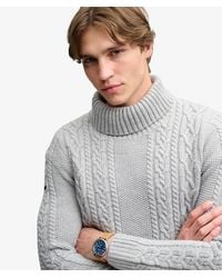 Superdry - & Co Jacob Cable Roll Neck Jumper - Lyst
