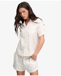 Superdry - & Co Heritage Broderie Short Sleeve Shirt - Lyst