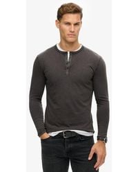 Superdry - Long Sleeved Jersey Grandad Top - Lyst
