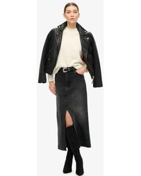 Superdry - Denim Split Maxi Skirt - Lyst