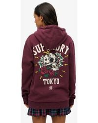 Superdry - Sweat à capuche overtaille à motif tatouage dans le dos - Lyst