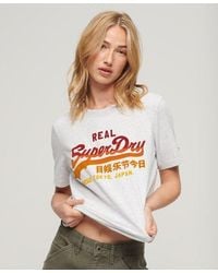 Superdry - Dames t-shirt avec motif vintage logo ton sur - Lyst