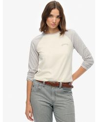 Superdry - Essential Logo Long Sleeve Baseball Top - Lyst
