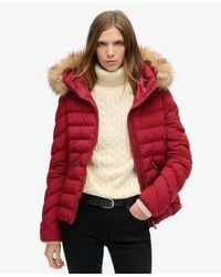 Superdry - Fuji Faux Fur Hooded Padded Jacket - Lyst