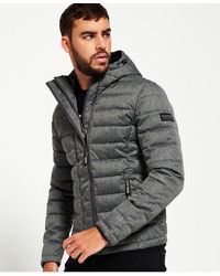 Superdry - Double Zip Tweed Fuji Hooded Jacket Marl - Lyst