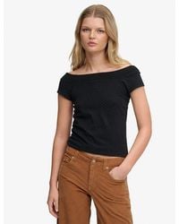 Superdry - & Co Athletic Off Shoulder Pattern Top - Lyst