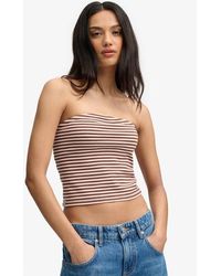 Superdry - & Co Athletic Essentials Stripe Jersey Bandeau Top - Lyst