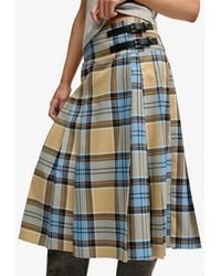 Superdry - & Co Check Pleated Midi Skirt - Lyst