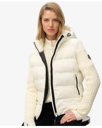 Superdry - Cable Knit Sleeve Hybrid Jacket - Lyst