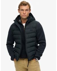 Superdry - Hybride Gebreide Storm Jas Met Capuchon - Lyst