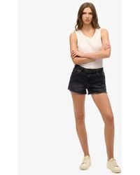 Superdry - Mid Rise Denim Hot Shorts - Lyst