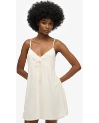 Superdry - Cotton Textured Woven Cami Mini Dress - Lyst
