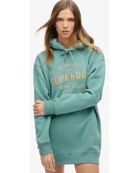 Superdry - Femme Robe À Capuche Et Logo Métallisé Luxe Taille - Lyst