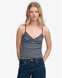 Superdry - Femme Débardeur Côtelé Athletic Essentials Col V Taille - Lyst
