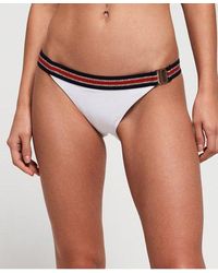 Superdry - Bas de bikini tricolore triangulaire à logo crest - Lyst