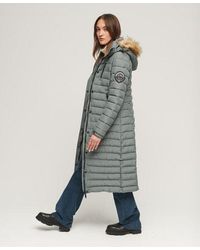Superdry - Quilted Fuji Hooded Longline Puffer Coat - Lyst