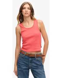 Superdry - & Co Organic Cotton Vintage Lace Trim Vest Top - Lyst
