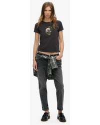 Superdry - & Co Small Tattoo Rhinestone Fitted T-shirt - Lyst