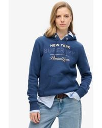 Superdry - Femme Sweat À Capuche Et Logo Métallisé Luxe Taille - Lyst