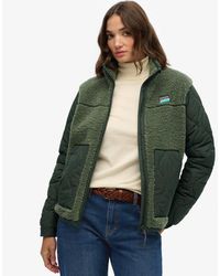 Superdry - & Co Sherpa Fleece Hybrid Jacket - Lyst